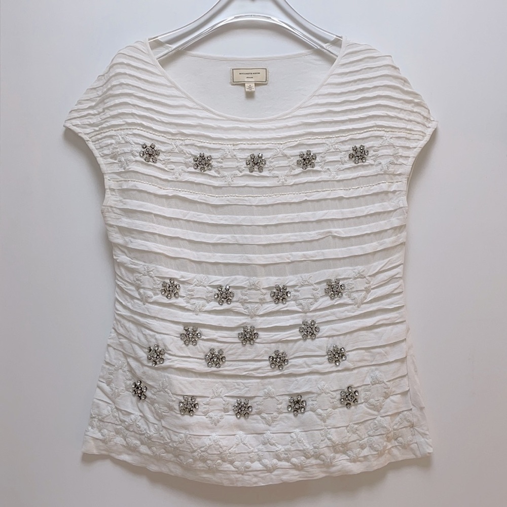Moulinette Soeurs embroidered rhinestone blouse
